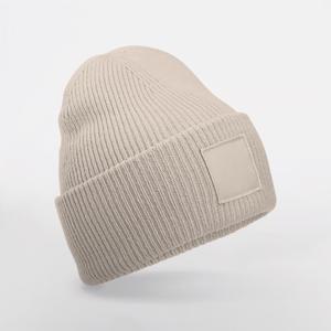 b336r-naturalstone-wide-brimmed-beanie-with-tone-on-tone-patch-beechfield-natural-stone-one-size