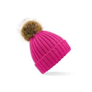 b412-fuchsia-women-s-thick-faux-fur-pom-pom-beanie-beechfield-fuchsia-one-size