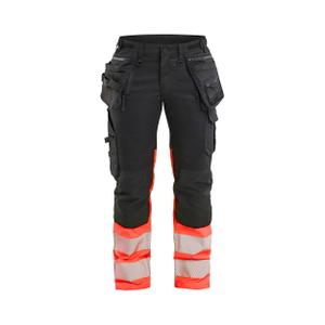 703011499955-7030-women-s-high-visibility-stretch-work-trousers-blaklader-black-neon-red