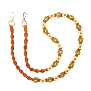 fleur-kaki-braided-flower-smartphone-strap-charlot-paris-khaki-130-cm