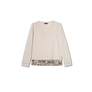 s25wsls4-zan103-sweatshirt-with-blouse-for-women-freddy-white-sand-zebra-animalier