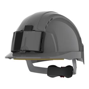 jsajb173-grey-safety-helmet-with-badge-holder-ventilated-ratchet-adjustment-jsp-evolite-gray-one-size