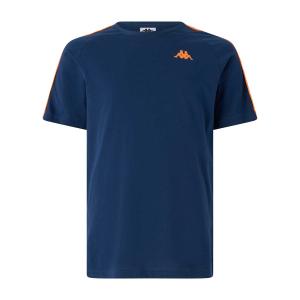 303uv10-o0l-t-shirt-kappa-coen-slim-222-banda-dk-blue-orange