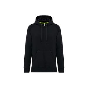 pa383-black-sweatshirt-zipped-hooded-proact-black