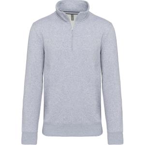 k487-oxfordgrey-cotton-sweatshirt-kariban-col-zippe-heather-gray