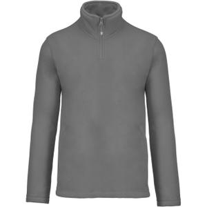 k912-darkgrey-fleece-jacket-with-zip-collar-kariban-enzo-dark-gray