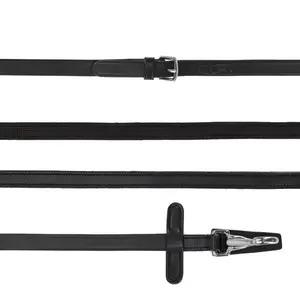 2238-zw-one-sided-non-slip-leather-reins-for-horse-with-clip-qhp-black