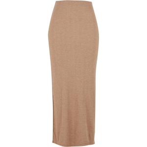 tb6940-14148-high-slit-skirt-for-women-urban-classics-rib-beige-mix