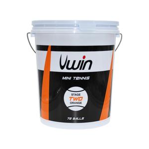 uwb111-tennis-balls-with-a-bucket-of-72-balls-uwin-stage-2-orange-one-size